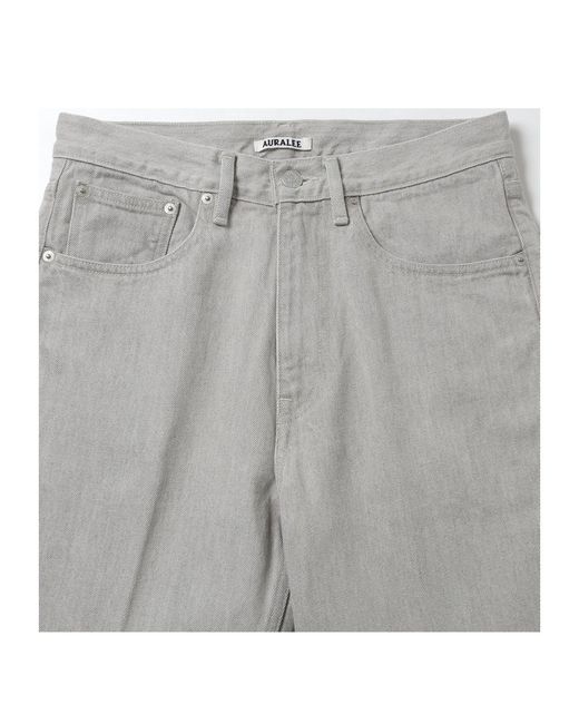 Auralee Gray Belt Loop Jeans for men