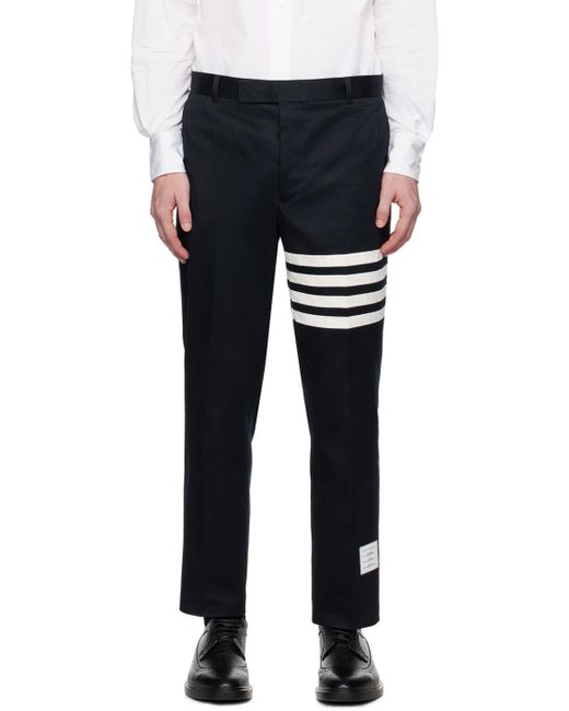 Thom Browne Blue Bar Chino Trousers for men