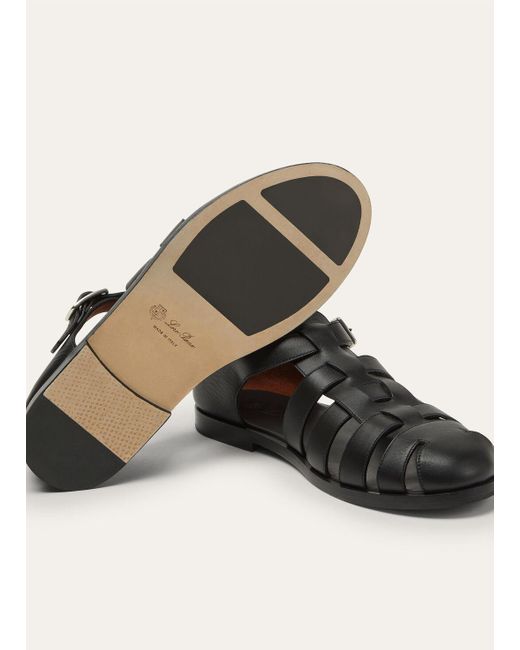 Loro Piana Black Maxime Walk Sandals for men