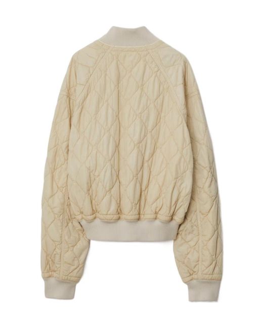 Burberry Natural Quilted Buttoned Bomber Jacket
