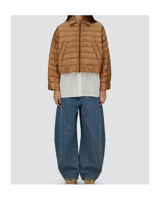 Herno Brown Boxy Quilted Down Jacket