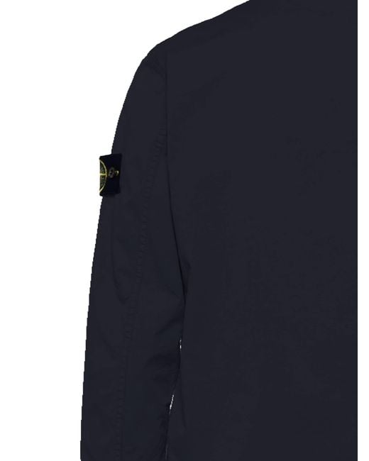 Stone Island Blue Compass Patch Long-Sleeved Jacket for men