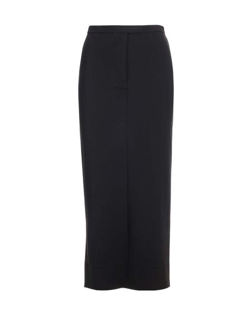 Alexander Wang Black Logo-Embroidered Pencil Skirt