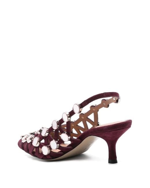 The Attico Pink 50Mm Grid Slingback Pumps