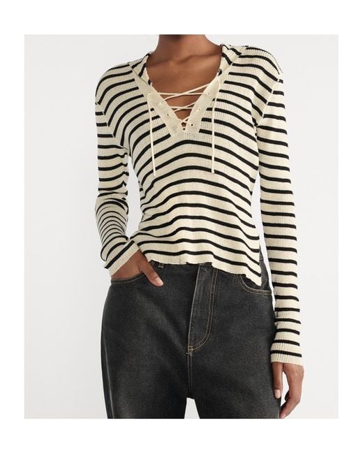Dior Blue Striped V-Neck Jumper