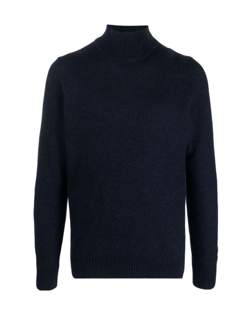 Lardini Blue Fine-Knit Roll-Neck Jumper for men