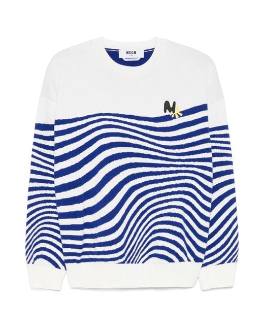 MSGM Blue Striped Sweater