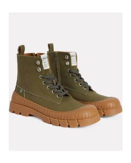 KENZO Green -Gobi' Lace-Up Boots for men
