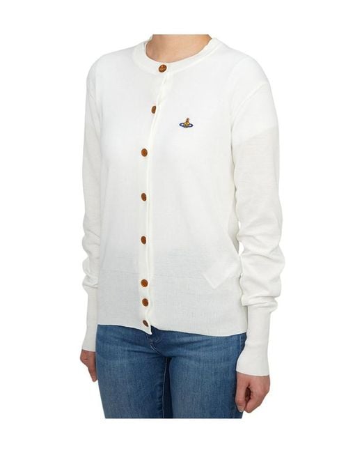 Vivienne Westwood White Long-Sleeved Knitted Cardigan