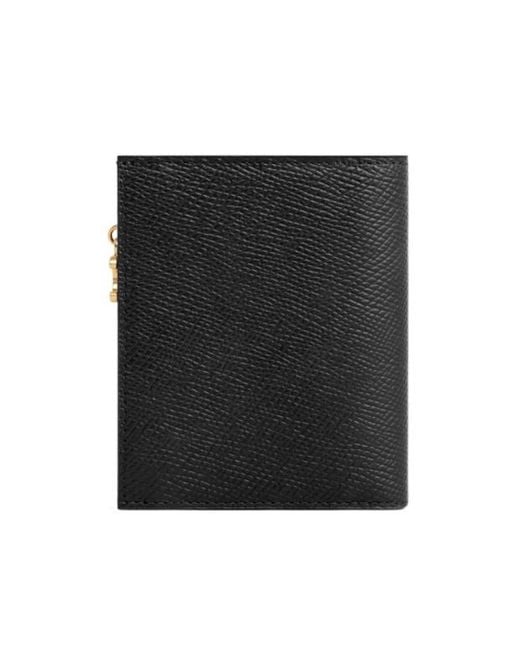Céline Black Compact Wallet Triomphe Charms