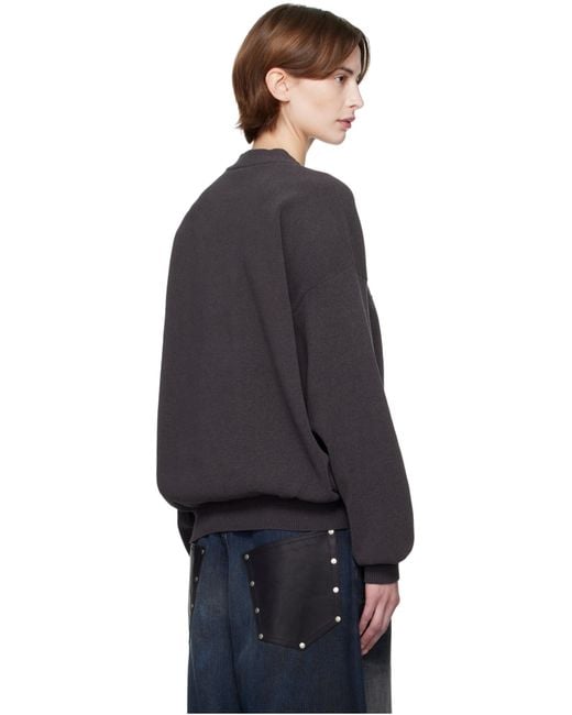 Alexander Wang Black Logo Embossed Ribbed-Knit Jumper