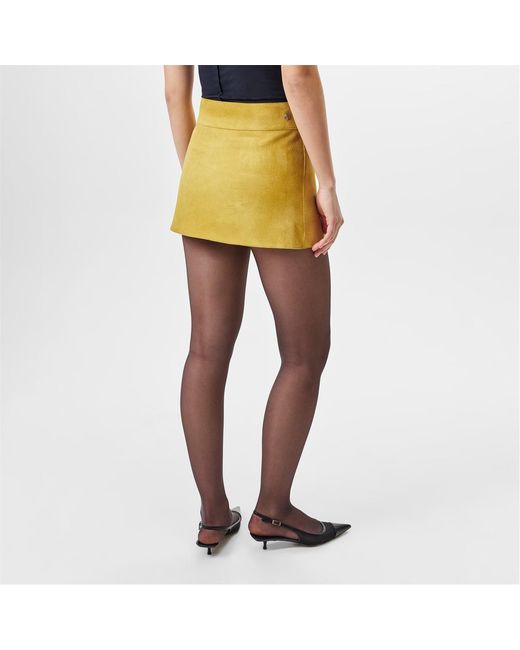 Prada Yellow Suede Mini Skirt
