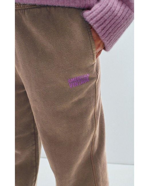 American Vintage Brown Elastic Waist Sports Pants