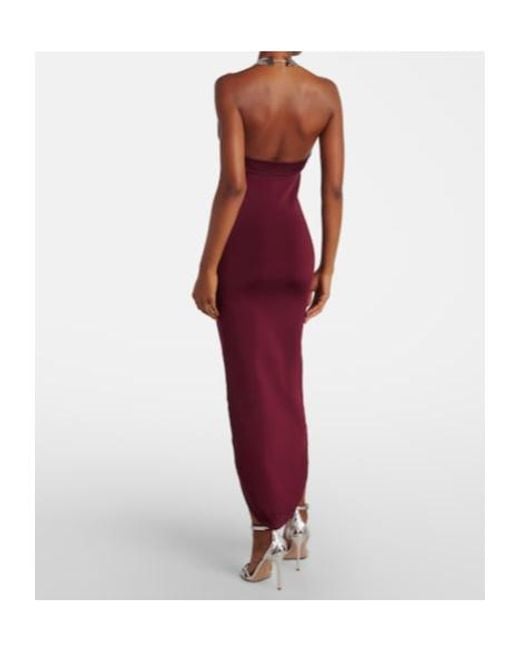 Galvan Red Halterneck Midi Dress