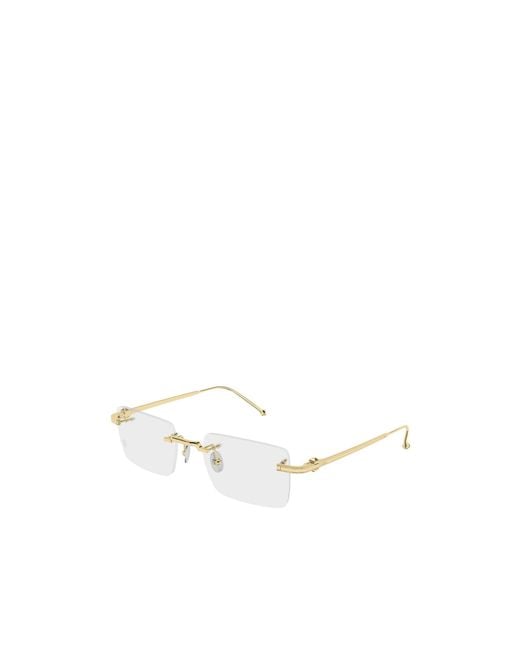 Cartier White Rectangle Frame Glasses for men