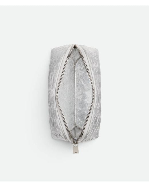 Bottega Veneta White Intrecciato Beauty Pouch