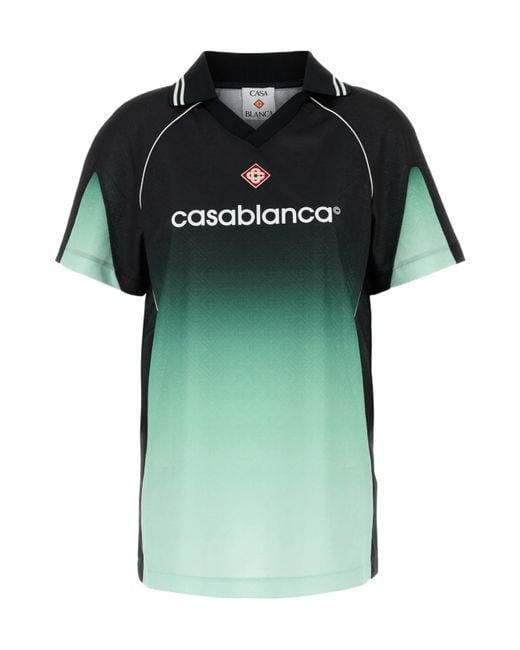Casablanca Green Logo Printed Football Top