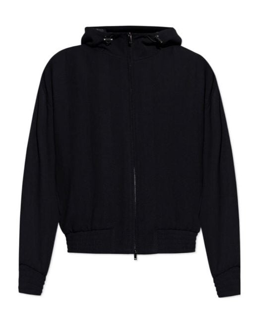 Emporio Armani Blue Zip-Up Hooded Jacket for men