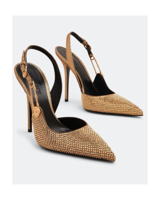 Versace Metallic Crystal-Embellished 110Mm Pumps