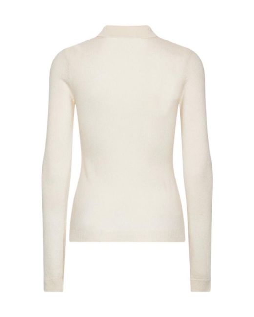 ROTATE BIRGER CHRISTENSEN White Knitted Polo Top
