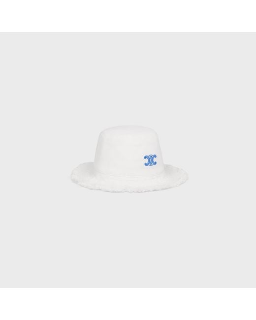 Céline White Triomphe Bucket Hat