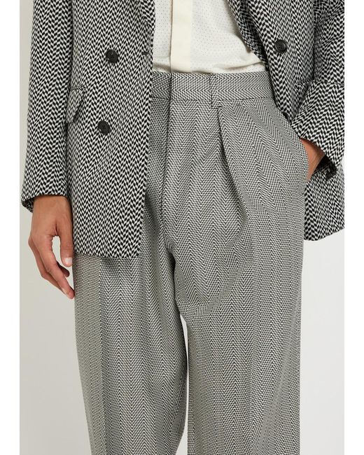 Tom Ford Gray Tapered-Leg Silk Trousers for men