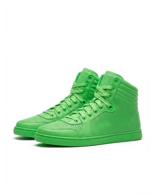 Gucci Green Logo Details High-Top Casual Sneakers for men
