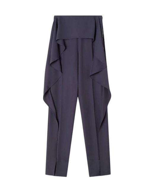 Lanvin Blue Ruffled Casual Pants