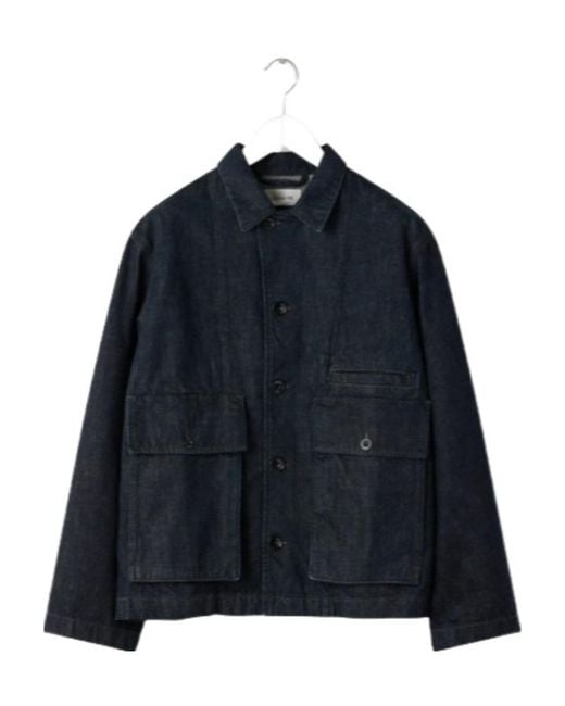 Lemaire Blue Boxy Collared Button-Up Denim Jacket