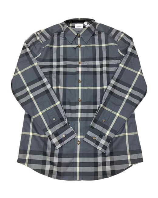 Burberry Blue Checkered Shirt for men