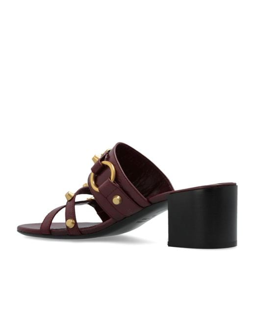 Balenciaga Brown Heeled Mules