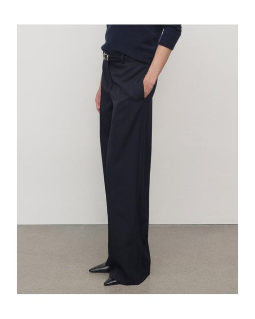 The Row Blue Dender Wool Trousers