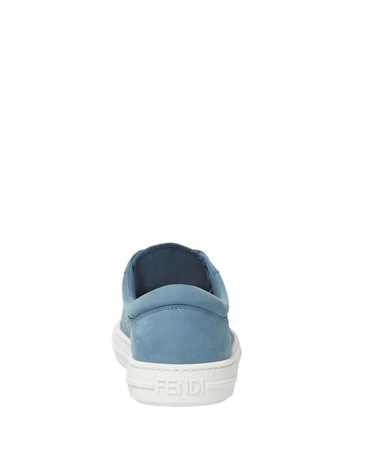 Fendi Blue Domino Ff Motif Lace-Up Sneakers for men
