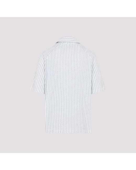 Jacquemus White The Romarin Logo-Stripe Shirt for men