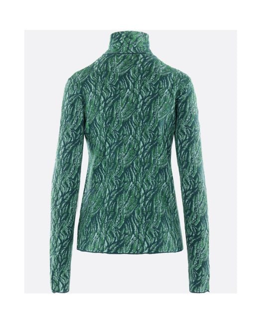 Bottega Veneta Green Long Sleeved Jacquard Cardigan