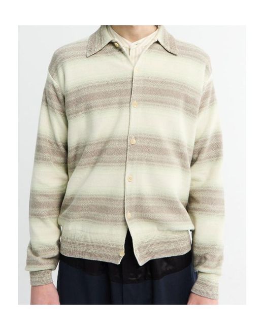 Auralee Gray Striped Shirt for men