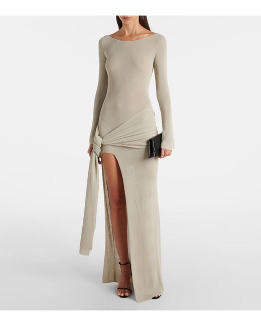 AYA MUSE White Astra Cotton-Blend Maxi Dress