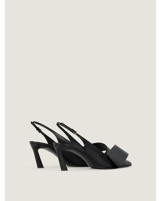 Givenchy Black Twisted Ribbon Slingback Heeled Pumps