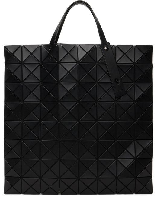 Issey Miyake Black Geometric Patterned Top Handle Bag