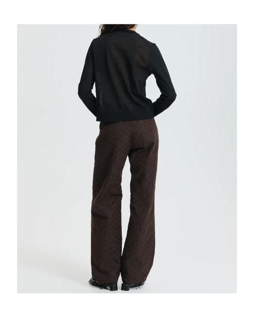 CECILIE BAHNSEN Black Casual Pants With Belt Loops