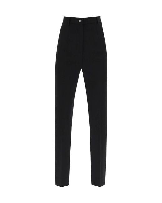 Dolce & Gabbana Black Milano Stitch Cigarette Pants