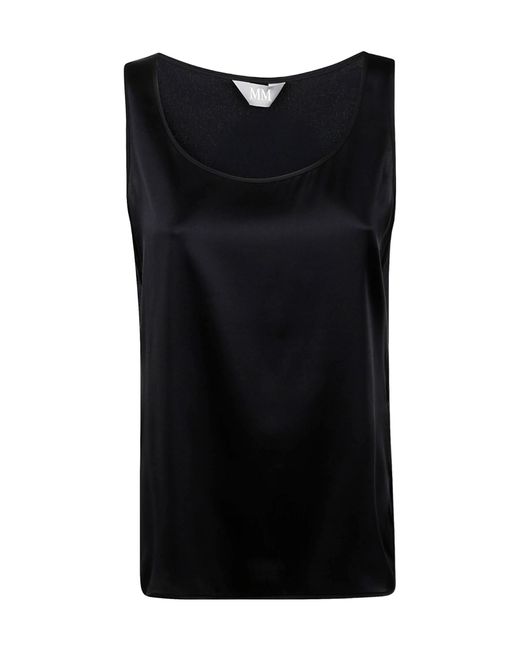 Max Mara Black Pan Sleeveless Top