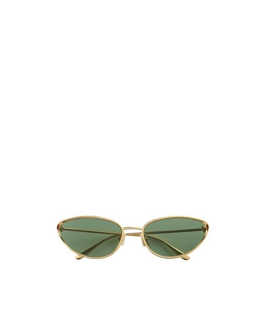 Bottega Veneta Green Eyewear Cat Eye Frame Sunglasses