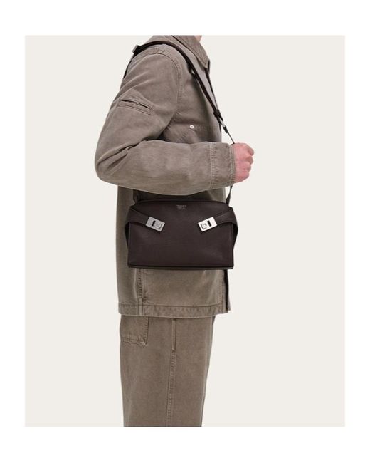 Ferragamo Black Hug Messenger Bag for men