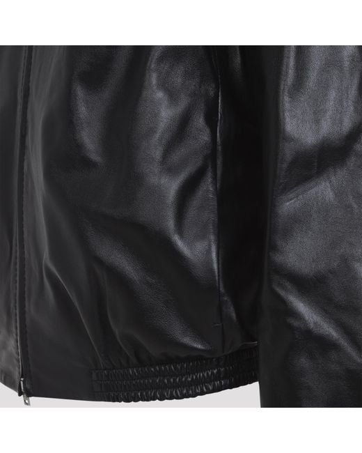 Acne Black Leather Jacket for men