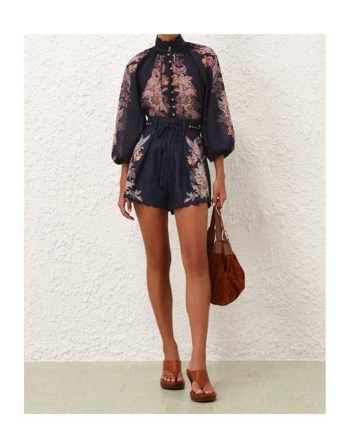 Zimmermann Blue Rhiannon Billow Blouse