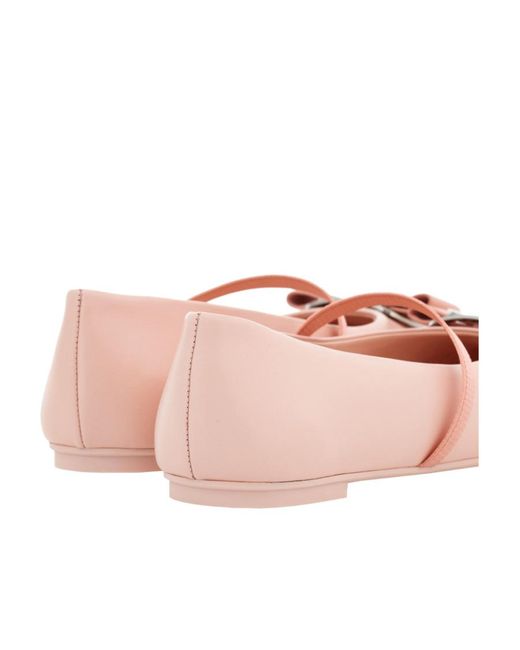 Ferragamo Pink Vara Flat Ballet Shoes