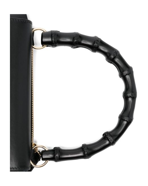 Wandler Black Bamboo Top Handle Mini Handbag