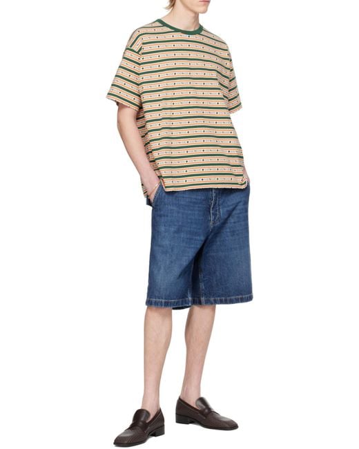 Bode Blue Striped Cotton Shirt for men