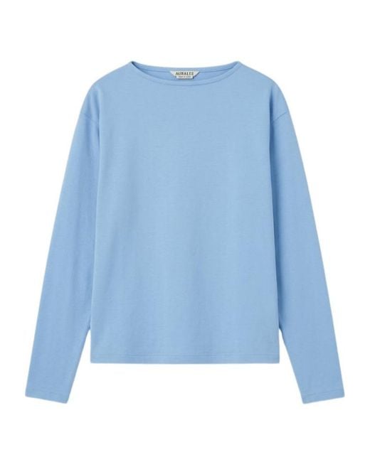 Auralee Blue Long-Sleeved Top for men